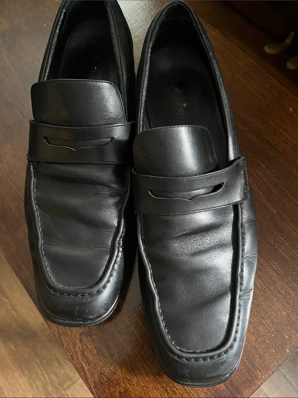 Men's Calvin Klein Black Leather Penny Loafers